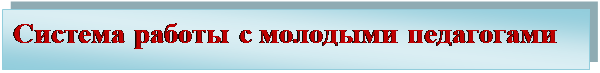 Надпись: Система работы с молодыми педагогами
