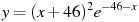 y=(x+46)^2e^{-46-x}