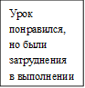 Урок понравился, но были затруднения в выполнении 