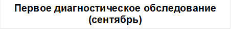 Первое диагностическое обследование
(сентябрь)
