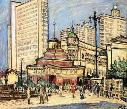 Евгений Куманьков. Арбатская площадь (1971 г.)