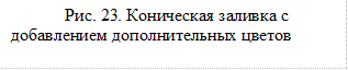 Рис. 23. Коническая заливка с добавлением дополнительных цветов