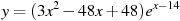 y=(3x^2 -48x +48)e^{x -14}