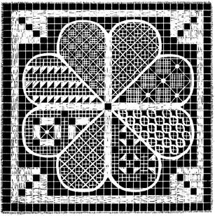 Рис. 31. Узор строчевой вышивки по вольному контуру