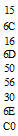 15
6C
16
6D
50
56
30
6E
С0

