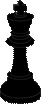 Chess piece, black king
A pretty standard, modern black king piece for chess.