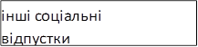 інші соціальні відпустки