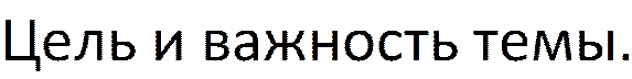 Цель и важность темы.