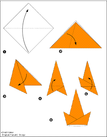 Схема оригами шапочка для вечеринки