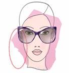 Woman example with oblong face shape - illustration