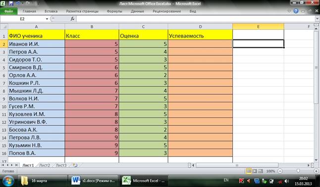 Запустите ms excel 2007 заполните таблицу отформатируйте и отредактируйте согласно рисунку