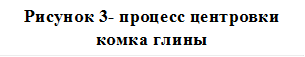 Рисунок 3- процесс центровки комка глины 