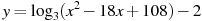 y=\log_3(x^2-18x+108)-2