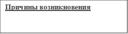 Причины возникновения 