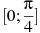 [0;\frac{\pi }{4}]