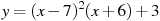 y=(x-7)^2(x+6)+3