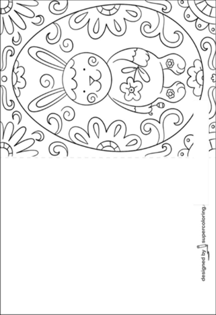 Розмальовка Easter Doodle Card with Bunny - Клікніть щоб відкрити версію для друку