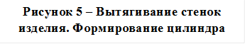 Рисунок 5 – Вытягивание стенок изделия. Формирование цилиндра