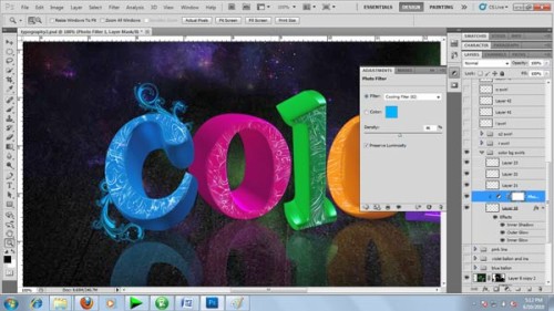 Создание красочного текстового 3d эффекта в Фотошоп