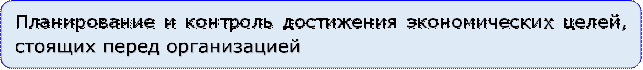 Планирование и контроль достижения экономических целей, стоящих перед организацией

