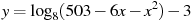 y=log_8(503-6x-x^2)-3