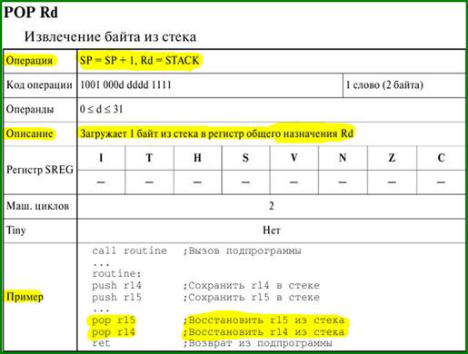 Извлечение байта из стека