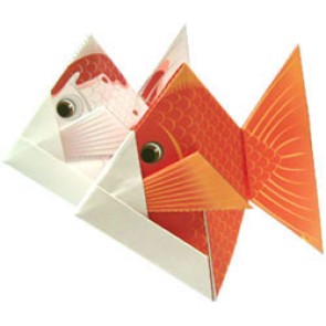 11 Как делается оригами золотая рыбка, схема и видео