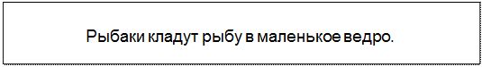 Text Box: Рыбаки кладут рыбу в маленькое ведро.