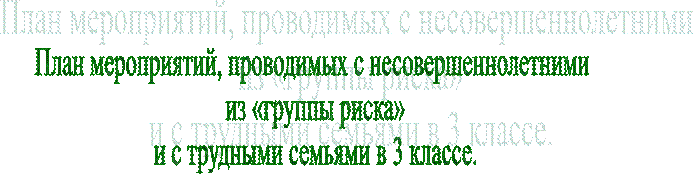 План мероприятий, проводимых с несовершеннолетними 
из «группы риска»
и с трудными семьями в 3 классе.
