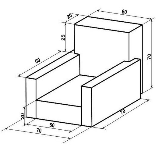 Чертеж предмета мебели