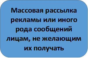 Массовая рассылка рекламы или иного рода сообщений лицам, не желающим их получать