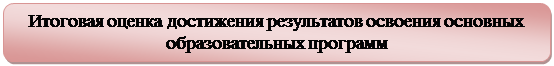 Скругленный прямоугольник: Итоговая оценка достижения результатов освоения основных образовательных программ

