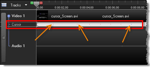 Дорожка Cursor на временной шкале