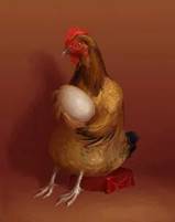 chicken and egg digital painting.