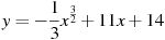 y=-\frac{1}{3}x^{\frac{3}{2}} +11x+14