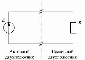 Активный и пассивный двухполюсники в электрической цепи