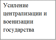 Усиление централизации и военизации государства