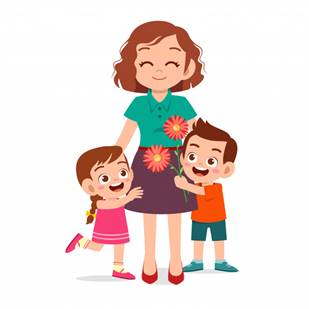 Счастливые милые дети дарят цветы учителю | Премиум векторы