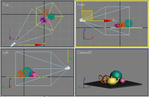 Рис. 13. Перемещение камеры инструментом Select and Move