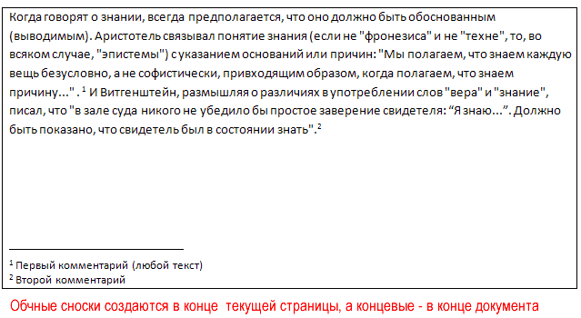 Фрагмент любого текста. Любой текст. Отличие обычной от концевой сноски заключается в том что.