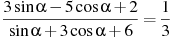 \frac{3\sin \alpha -5\cos \alpha +2}{\sin \alpha +3\cos \alpha +6}=\frac{1}{3}