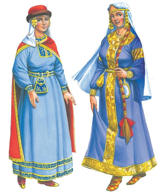 Женская одежда на древней руси