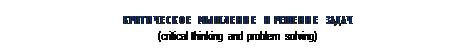 Надпись: КРИТИЧЕСКОЕ МЫШЛЕНИЕ И РЕШЕНИЕ ЗАДАЧ
(critical thinking and problem solving)

