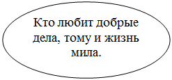 Овал: Кто любит добрые дела, тому и жизнь мила.

