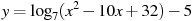 y=\log_7(x^2-10x+32)-5