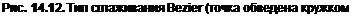 Text Box: Рис. 14.12. Тип сглаживания Bezier (точка обведена кружком) 