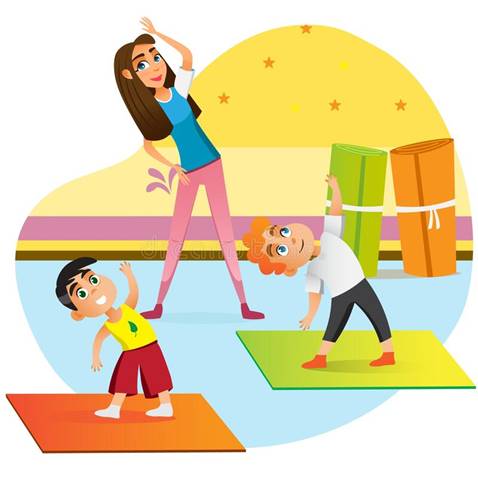 https://thumbs.dreamstime.com/b/cartoon-mother-exercise-children-family-yoga-doing-floor-mat-vector-illustration-kid-practice-home-indoors-woman-teaching-176158160.jpg