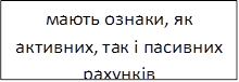 мають ознаки, як активних, так і пасивних рахунків