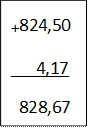 +824,50
      4,17
  828,67
