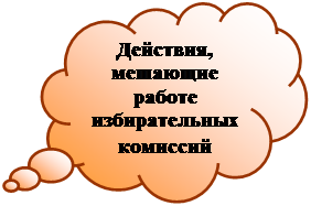 Выноска-облако: Действия, мешающие работе избирательных комиссий